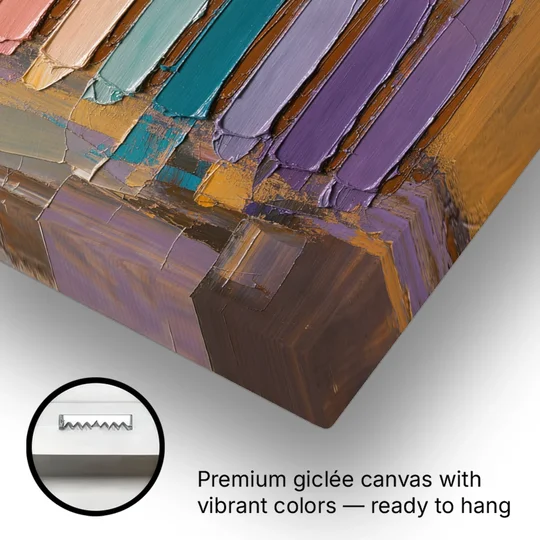 Contemporary Pastel Knife Ladder - Canvas Wall Art - Gallery Wrap Corner