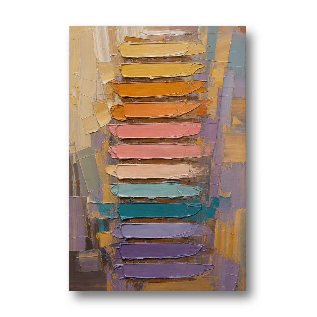 Contemporary Pastel Knife Ladder - Canvas Wall Art - Front
