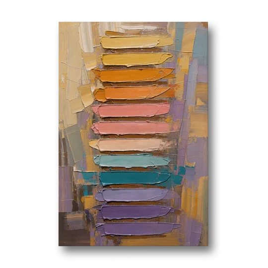 Contemporary Pastel Knife Ladder - Canvas Wall Art - Front