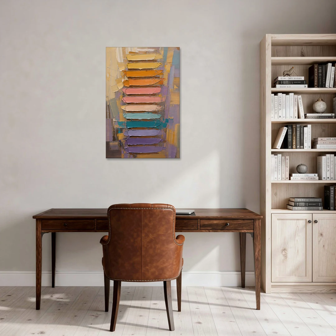 Contemporary Pastel Knife Ladder - Canvas Wall Art - Office - 24x36