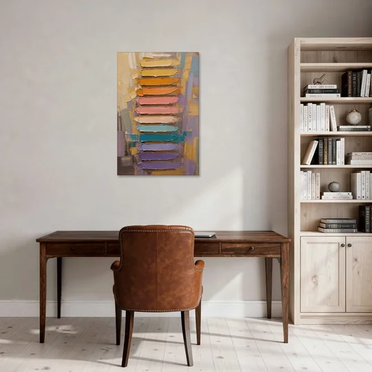 Contemporary Pastel Knife Ladder - Canvas Wall Art - Office - 24x36