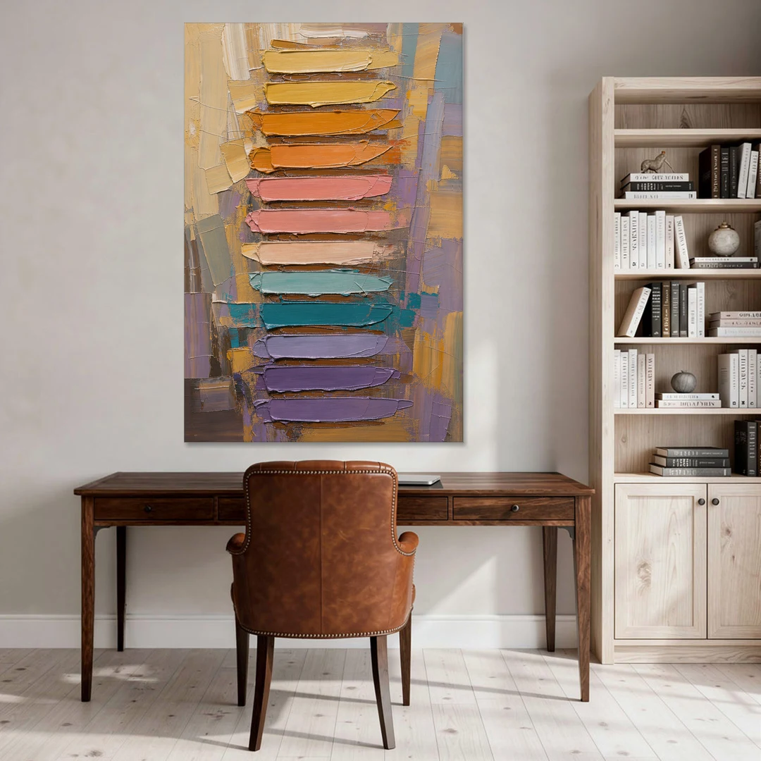 Contemporary Pastel Knife Ladder - Canvas Wall Art - Office - 40x60