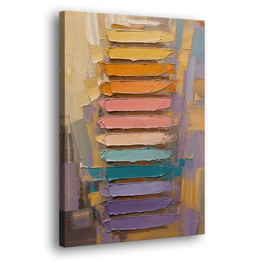 Contemporary Pastel Knife Ladder - Canvas Wall Art - Side