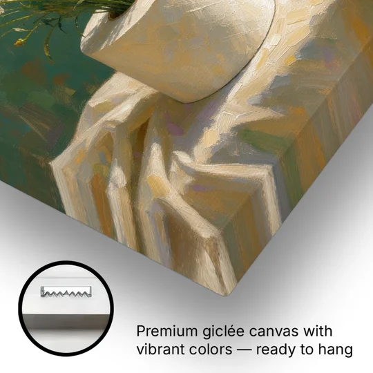 Contemporary Still Life Painting of Wildflowers in a Roll - Canvas Wall Art - Gallery Wrap Corner