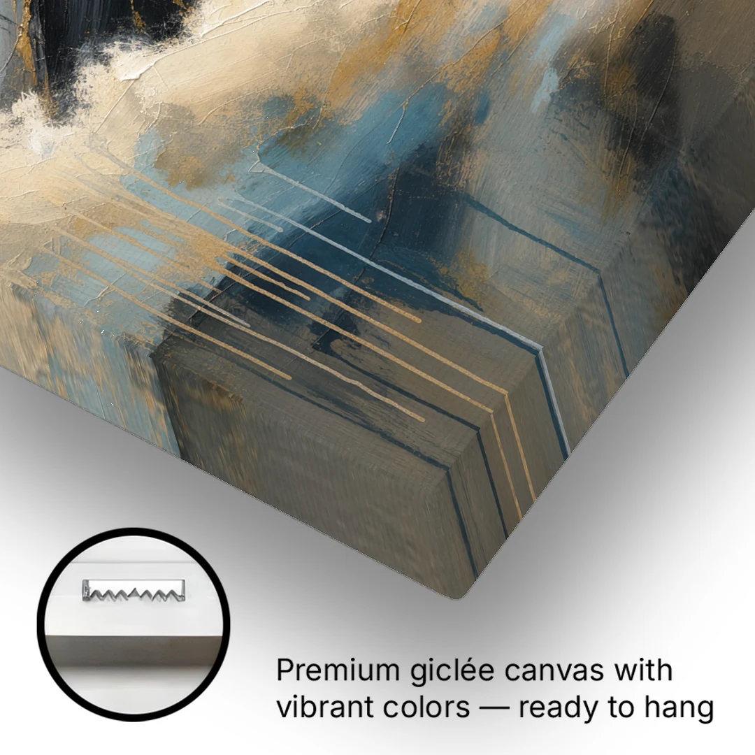Contemporary Wall Art Black Peak Above Ivory Clouds - Canvas Wall Art - Gallery Wrap Corner