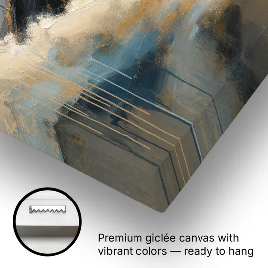 Contemporary Wall Art Black Peak Above Ivory Clouds - Canvas Wall Art - Gallery Wrap Corner