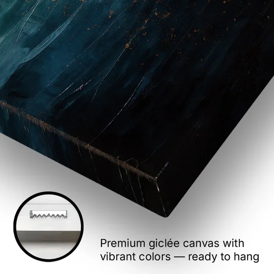 Copper Light Sinking Through Green Water for a Masculine Bedroom - Canvas Wall Art - Gallery Wrap Corner
