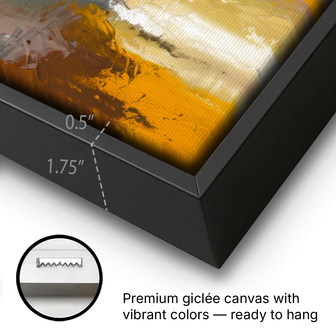 Corona Golden Hour - Black Framed Canvas Wall Art - Gallery Wrap Corner