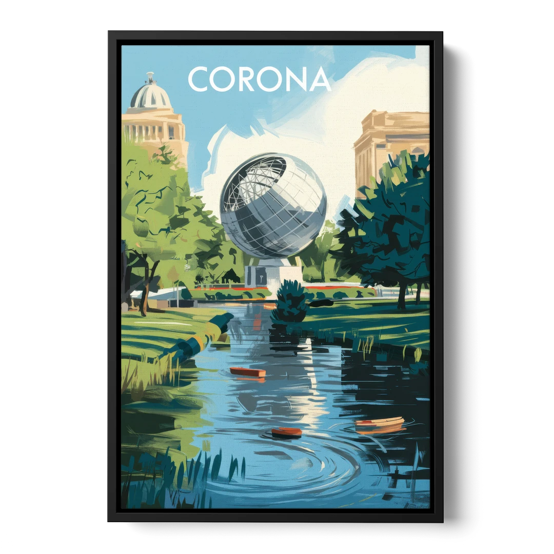 Corona Historic Landmarks - Black Framed Canvas Wall Art - Front