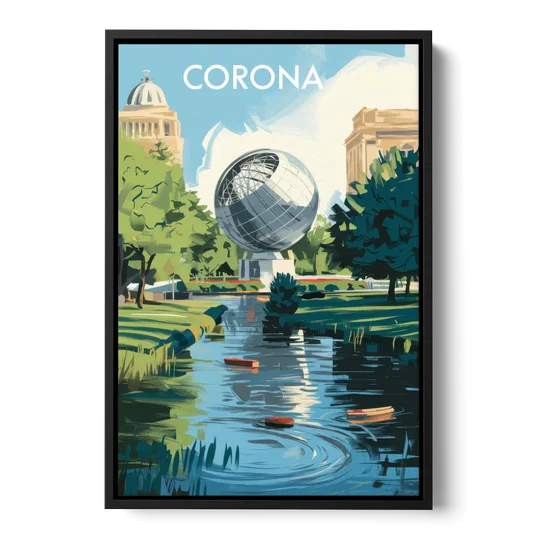 Corona Historic Landmarks - Black Framed Canvas Wall Art - Front
