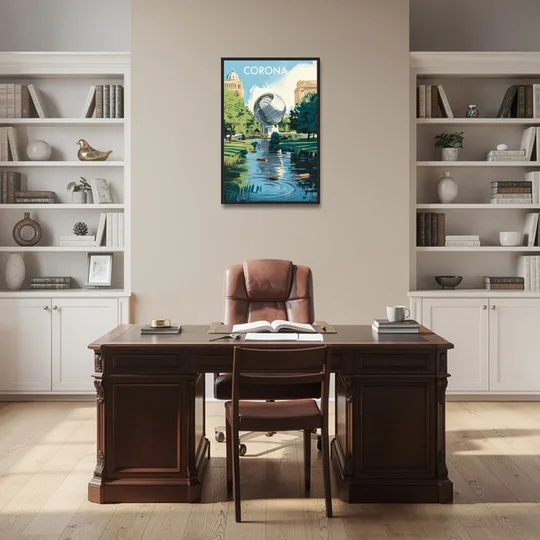Corona Historic Landmarks - Black Framed Canvas Wall Art - Office - 24x36