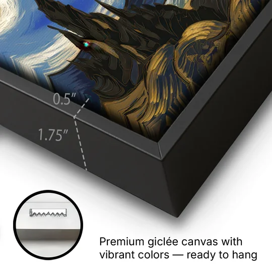 Corona Nightscape Glow - Black Framed Canvas Wall Art - Gallery Wrap Corner