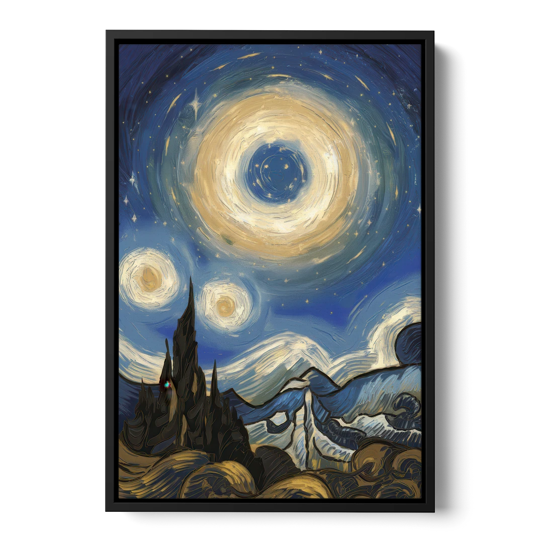 Corona Nightscape Glow - Black Framed Canvas Wall Art - Front
