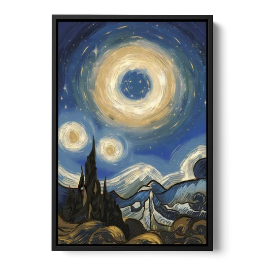Corona Nightscape Glow - Black Framed Canvas Wall Art - Front