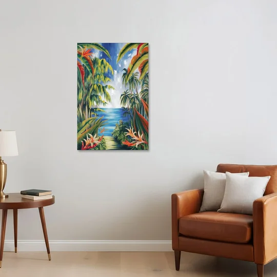 Corona Palm Tree Paradise - Canvas Wall Art - Sofa - 24x36