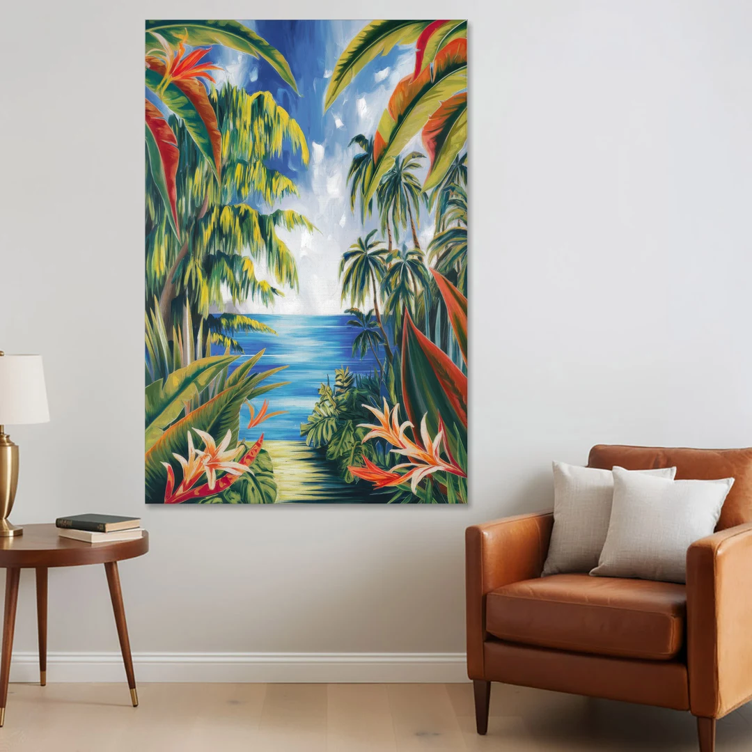 Corona Palm Tree Paradise - Canvas Wall Art - Sofa - 40x60