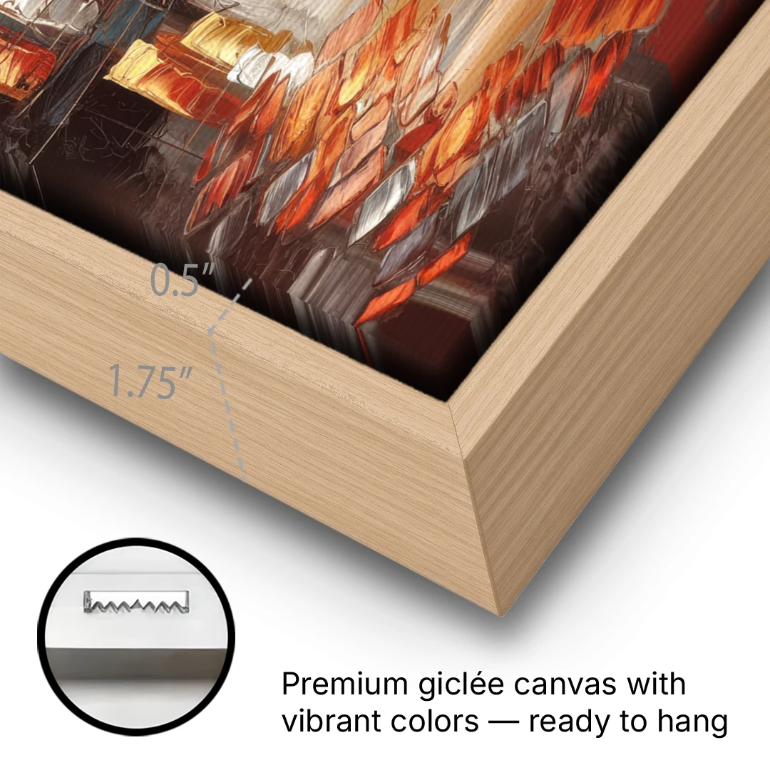 Corona Serene Landscape - Oak Framed Canvas Wall Art - Gallery Wrap Corner