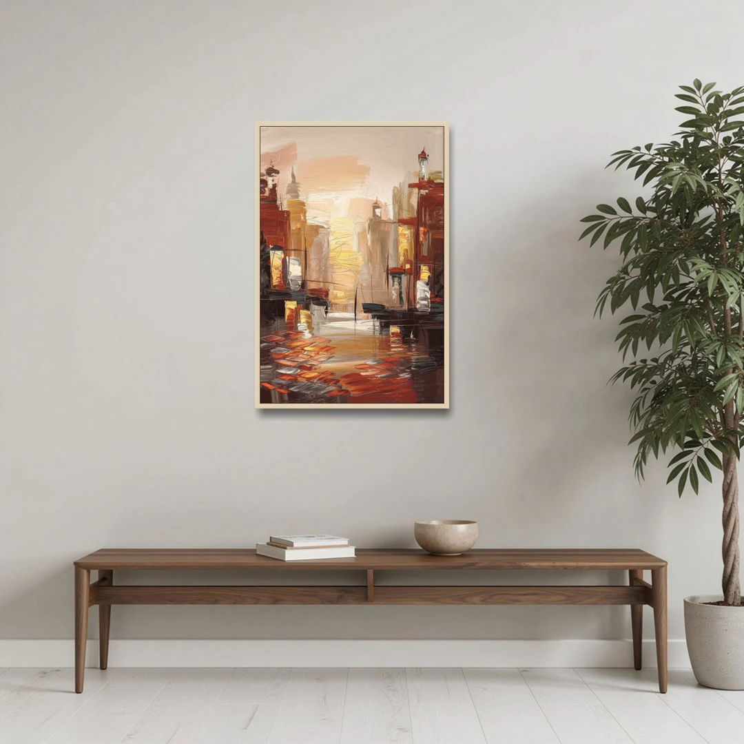 Corona Serene Landscape - Oak Framed Canvas Wall Art - Coffee Table - 24x36