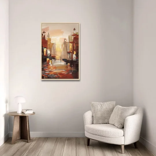 Corona Serene Landscape - Oak Framed Canvas Wall Art - Sofa - 24x36