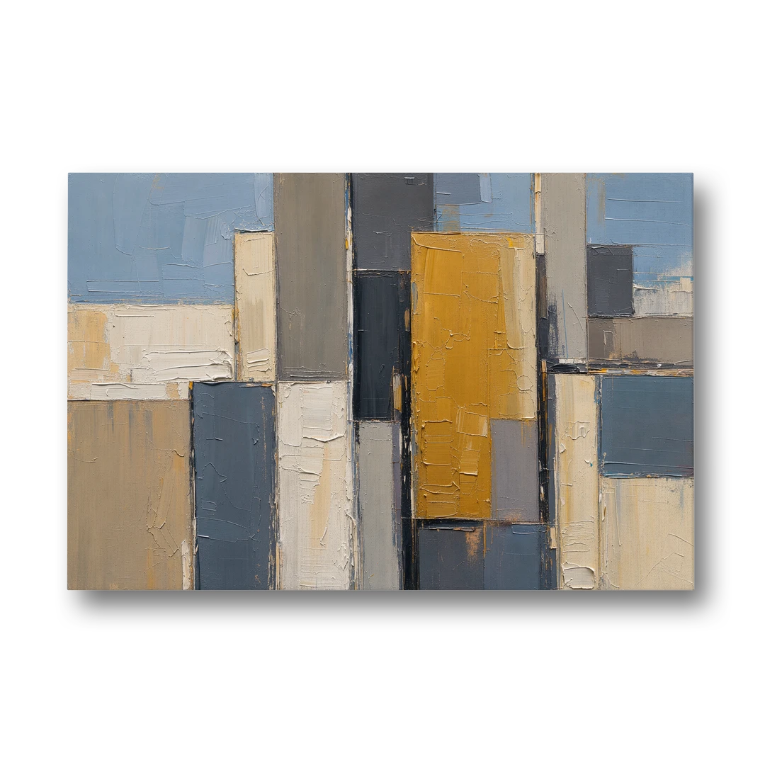 Corporate Office Wall Art of an Ochre Facade - Canvas Wall Art - Front