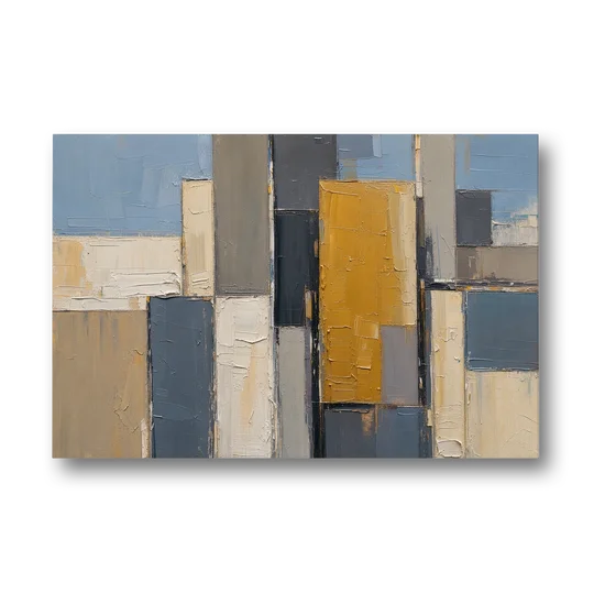 Corporate Office Wall Art of an Ochre Facade - Canvas Wall Art - Front