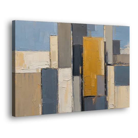 Corporate Office Wall Art of an Ochre Facade - Canvas Wall Art - Side