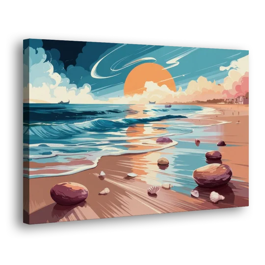 Corpus Christi Beach Sunset - Canvas Wall Art - Side