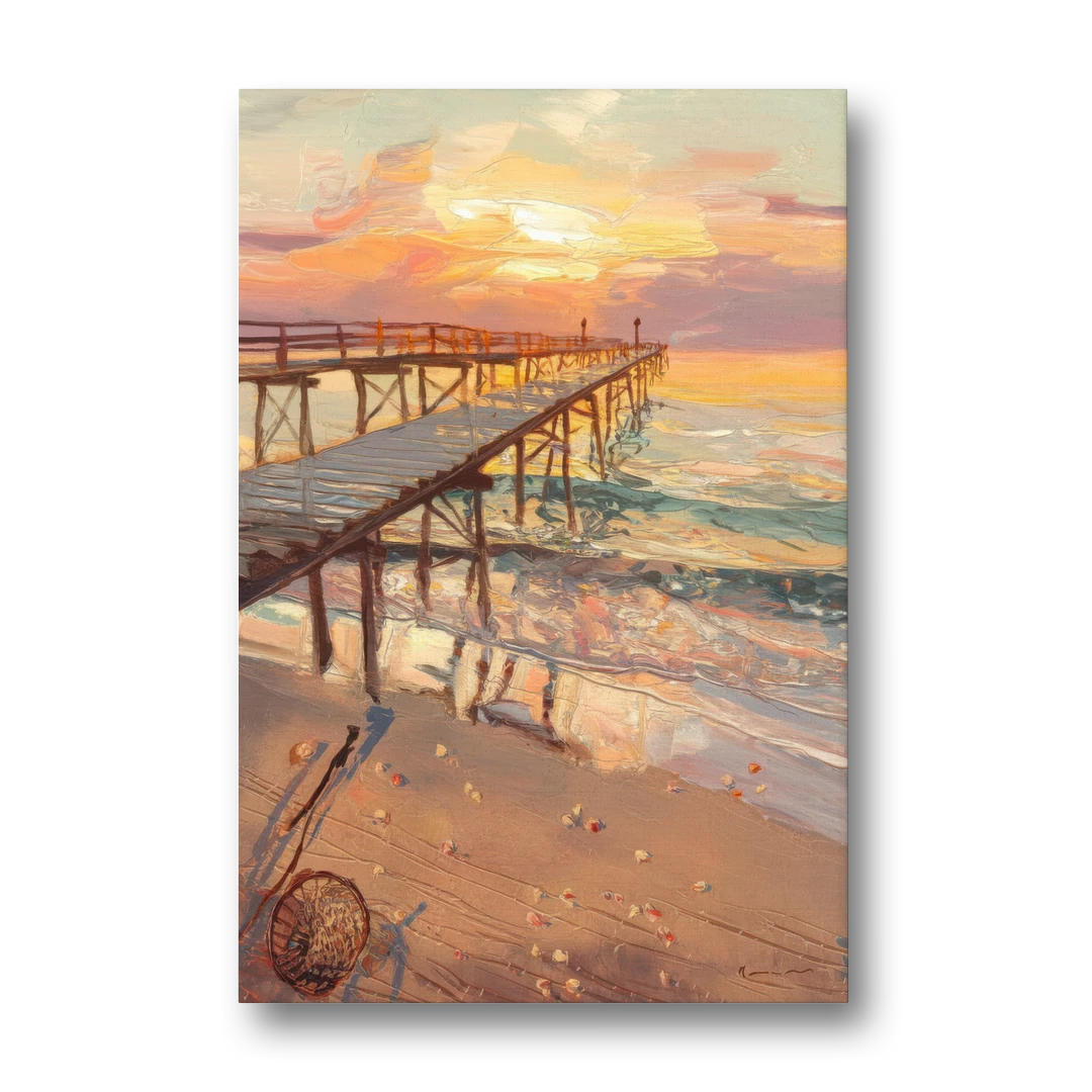 Corpus Christi Fishing Pier - Canvas Wall Art - Front