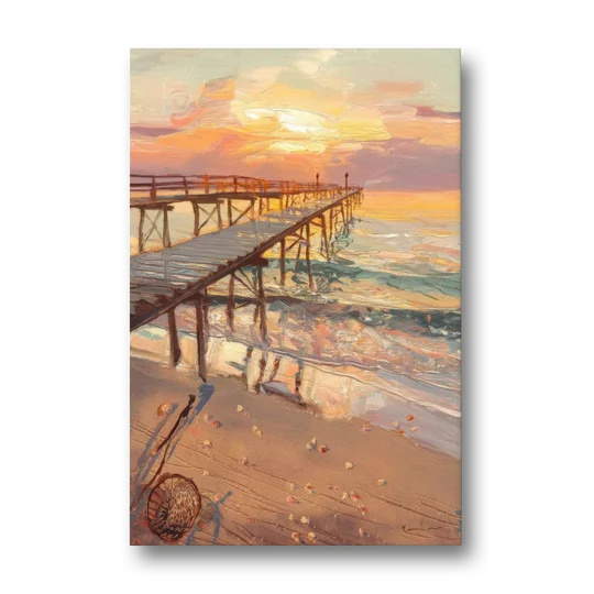 Corpus Christi Fishing Pier - Canvas Wall Art - Front