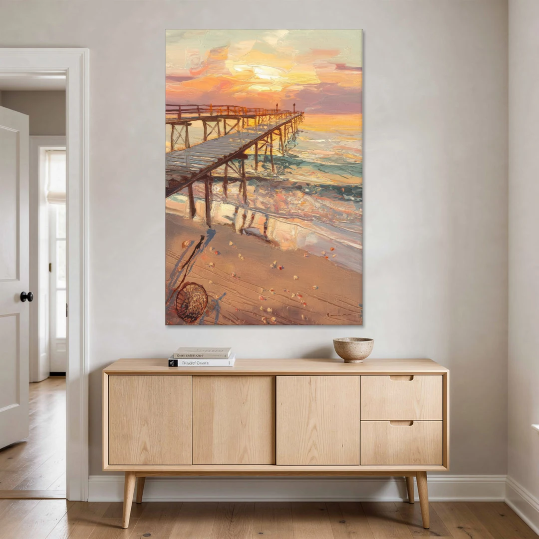 Corpus Christi Fishing Pier - Canvas Wall Art - Coffee Table - 40x60