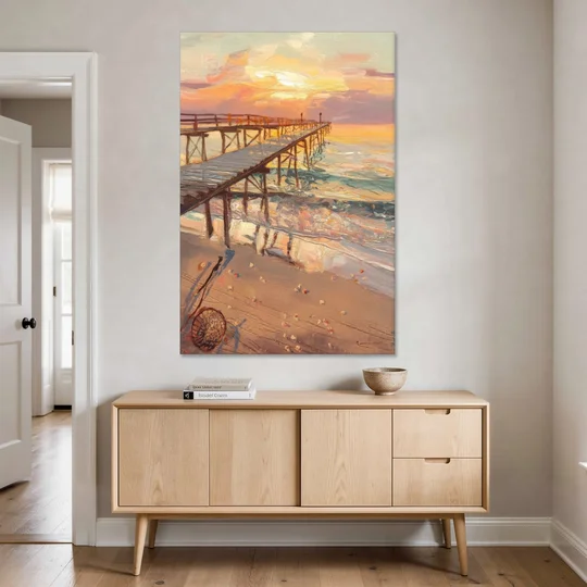 Corpus Christi Fishing Pier - Canvas Wall Art - Coffee Table - 40x60