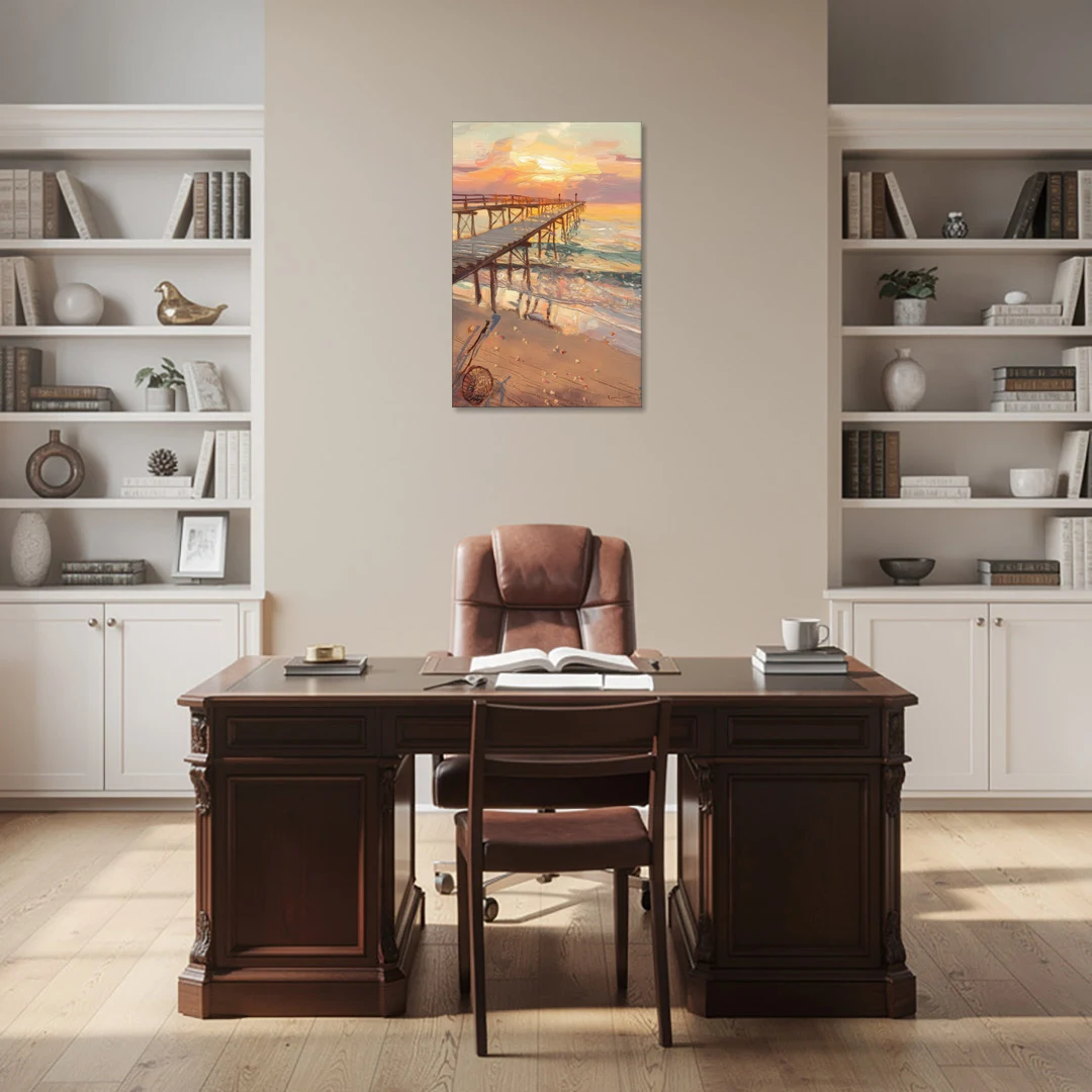 Corpus Christi Fishing Pier - Canvas Wall Art - Office - 24x36