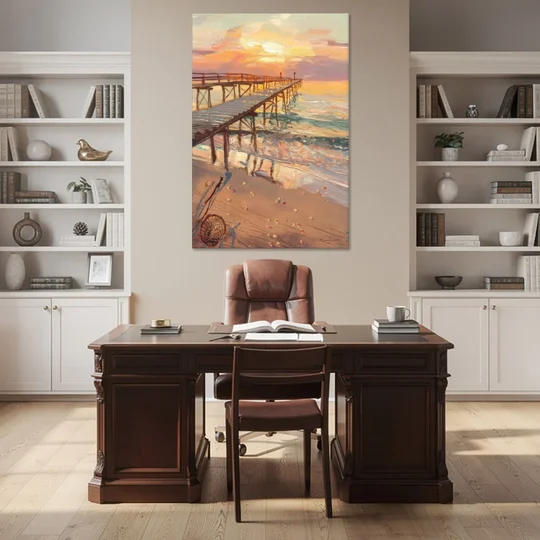 Corpus Christi Fishing Pier - Canvas Wall Art - Office - 40x60