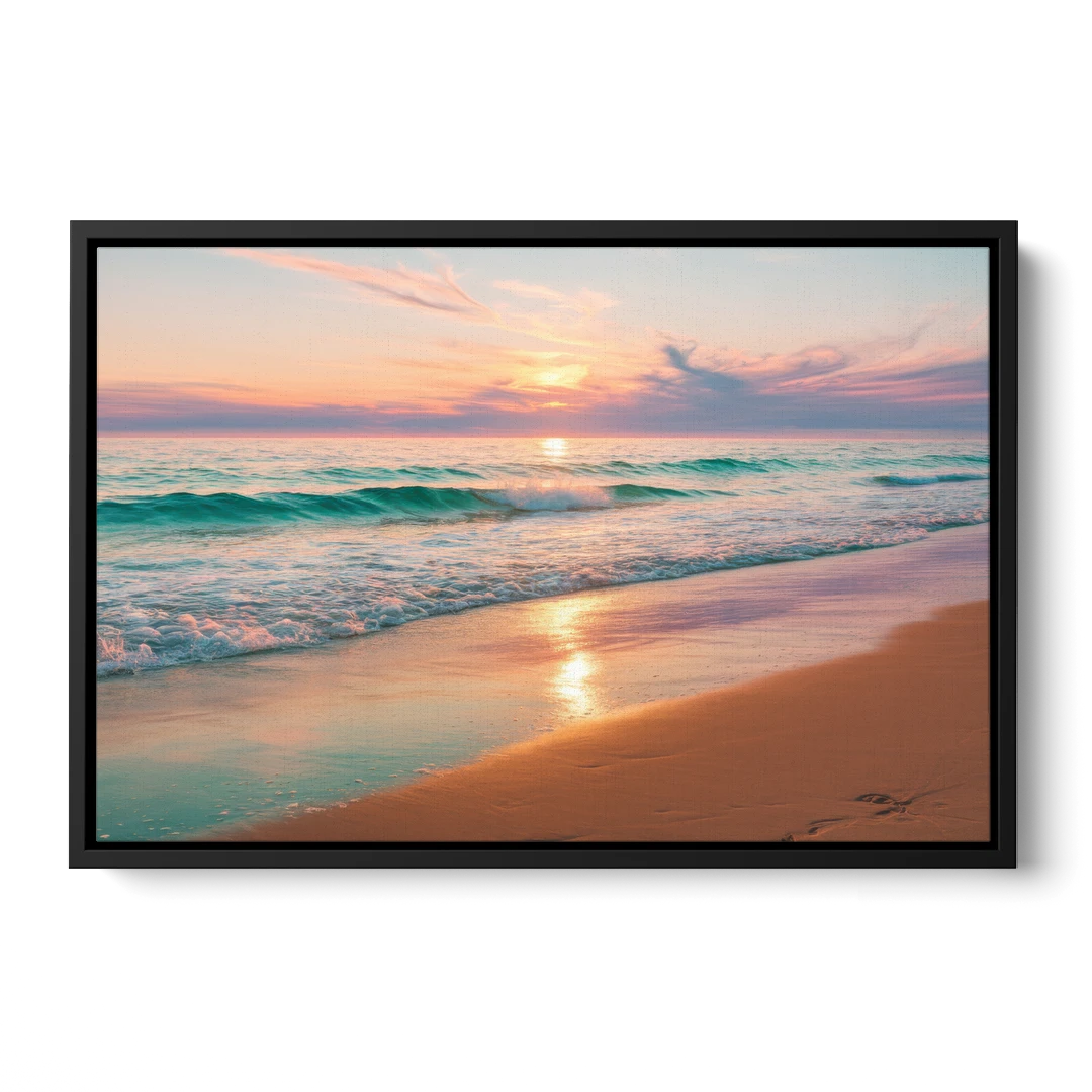 Corpus Christi Padre Island - Black Framed Canvas Wall Art - Front