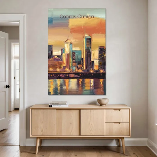Corpus Christi Skyline View - Canvas Wall Art - Coffee Table - 40x60