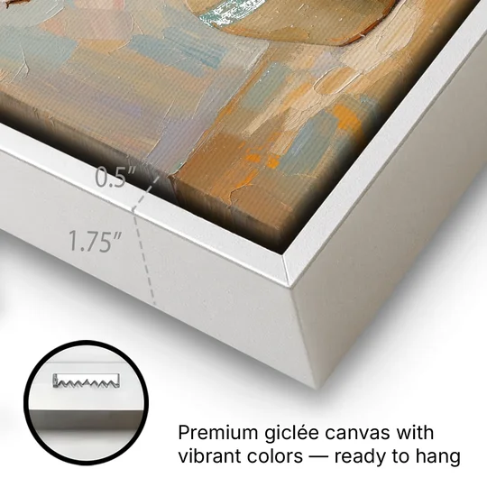 Cotton Painting Canvas in a Stoneware Crock - White Framed Canvas Wall Art - Gallery Wrap Corner