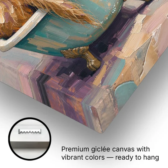 Cow in Bathtub Wall Art with a Backward Glance - Canvas Wall Art - Gallery Wrap Corner