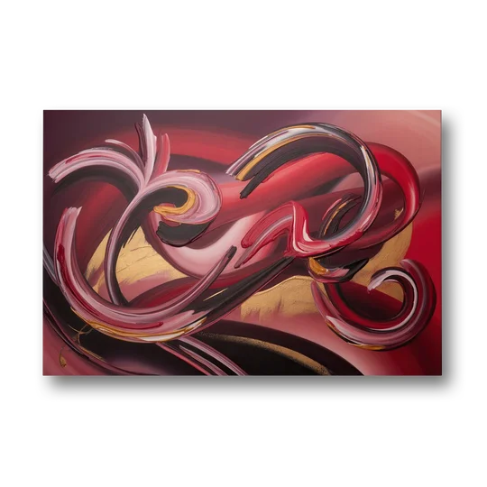 Crimson Whirlwind Red Abstract - Canvas Wall Art - Front