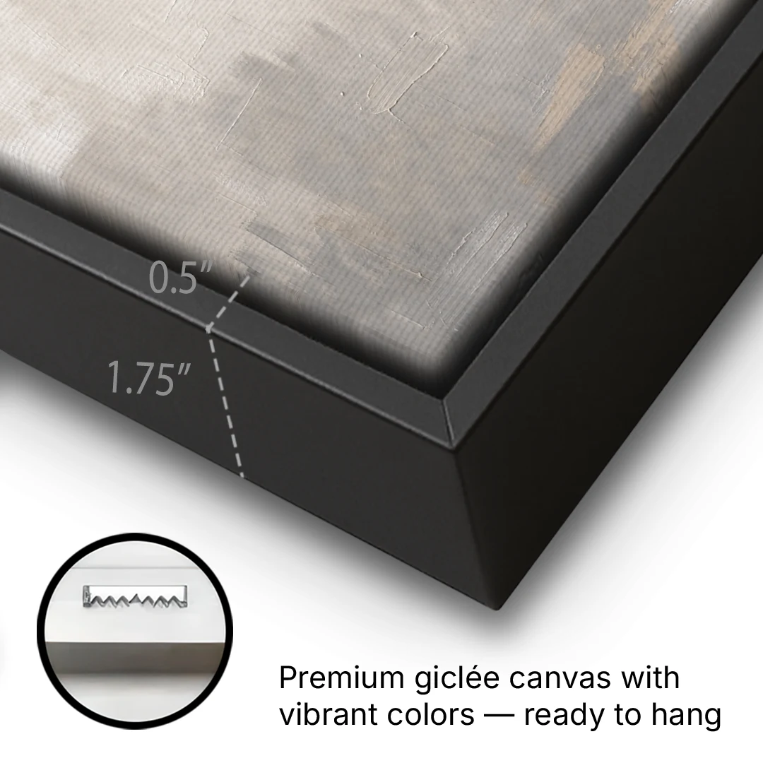 Cross Canvas Painting of Light Through Plaster - Black Framed Canvas Wall Art - Gallery Wrap Corner