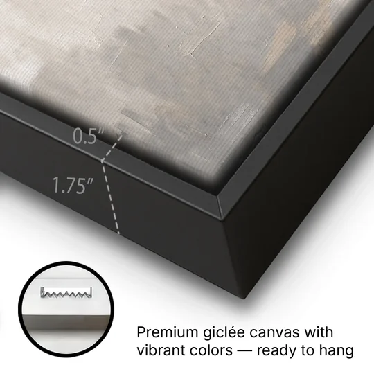 Cross Canvas Painting of Light Through Plaster - Black Framed Canvas Wall Art - Gallery Wrap Corner