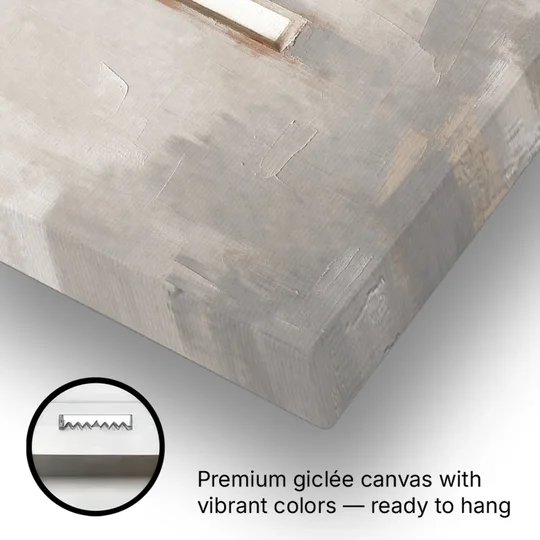 Cross Canvas Painting of Light Through Plaster - Canvas Wall Art - Gallery Wrap Corner