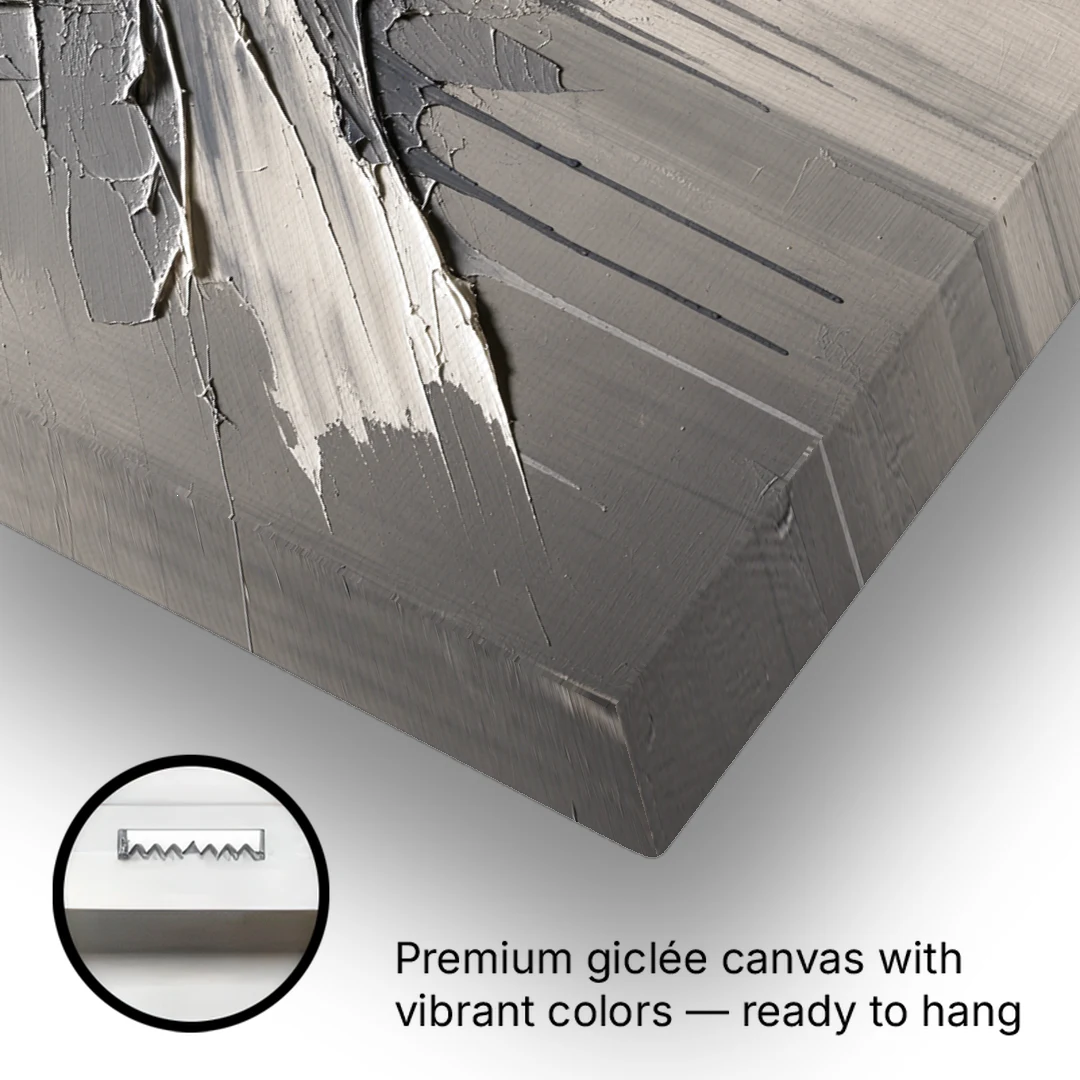 Crossed Black and White Knife Strokes for the Executive Office - Canvas Wall Art - Gallery Wrap Corner