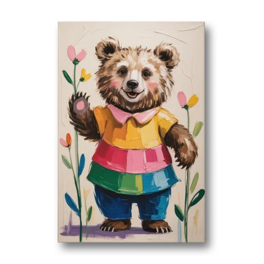 Cuddly Bear Nursery Rhyme - Canvas Wall Art - Front