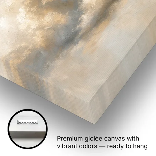 Cumulus Cloud Painting in Warm Sepia Light - Canvas Wall Art - Gallery Wrap Corner