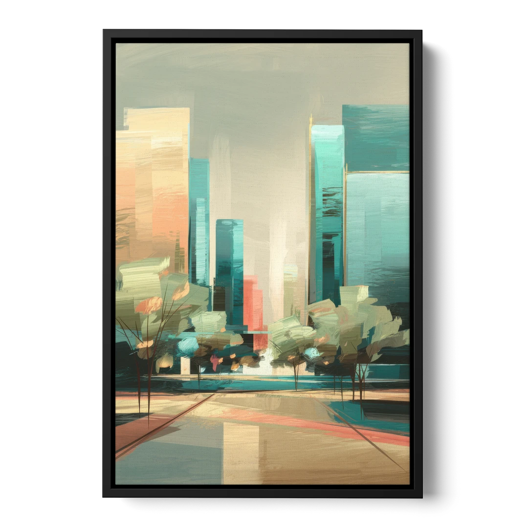 Dallas Arts District - Black Framed Canvas Wall Art - Front