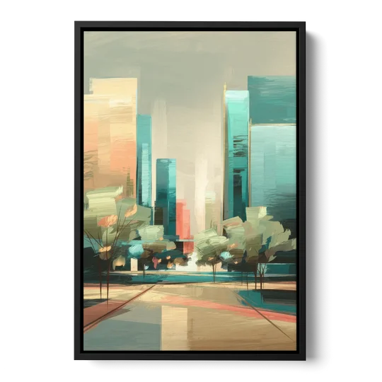 Dallas Arts District - Black Framed Canvas Wall Art - Front