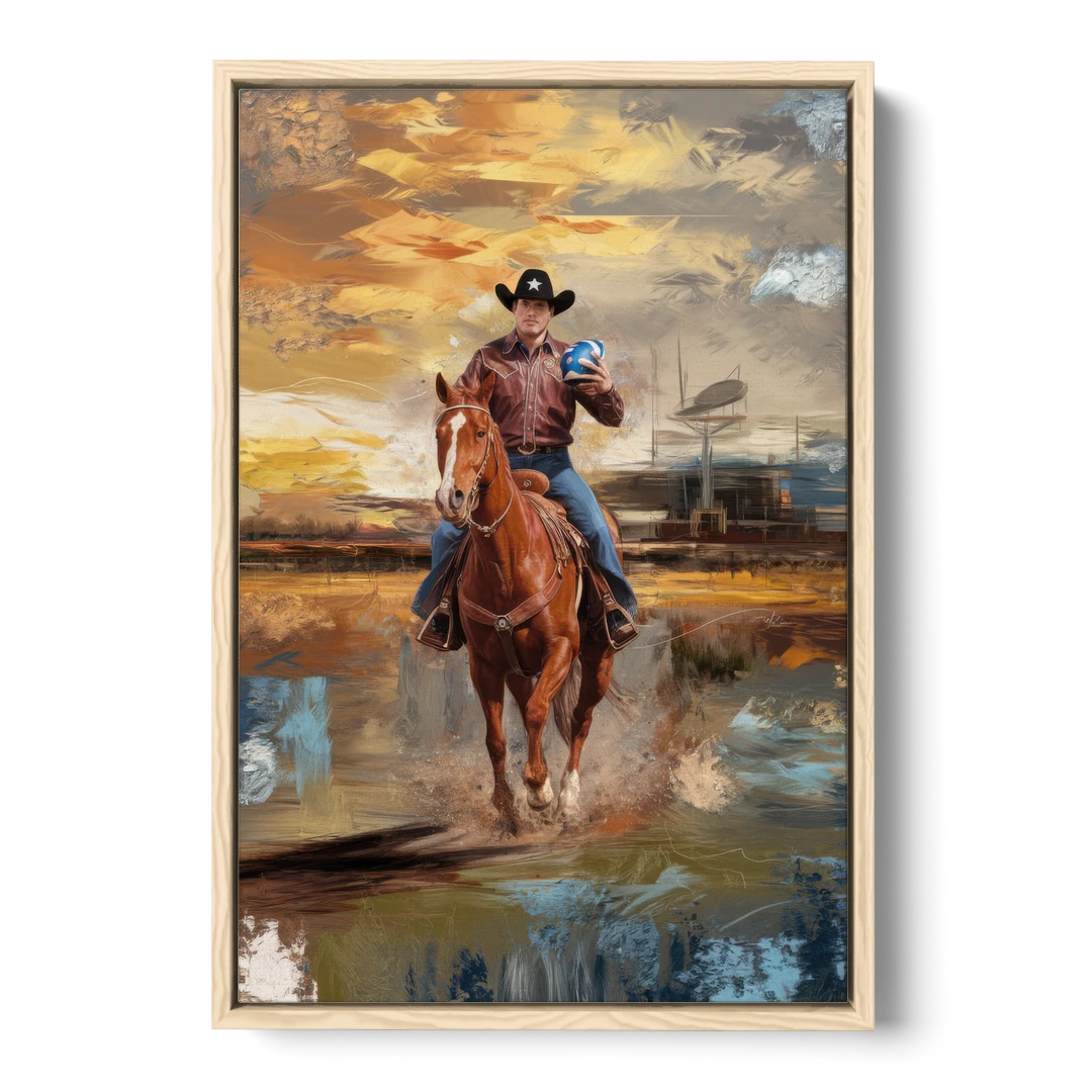 Dallas Cowboy Culture - Oak Framed Canvas Wall Art - Front