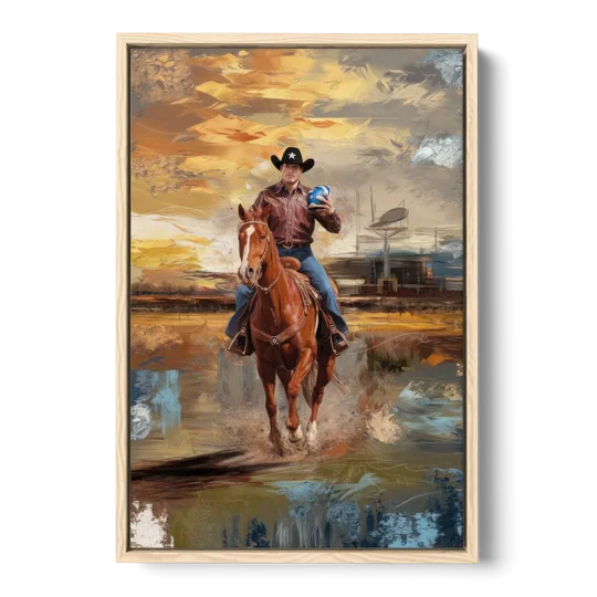 Dallas Cowboy Culture - Oak Framed Canvas Wall Art - Front