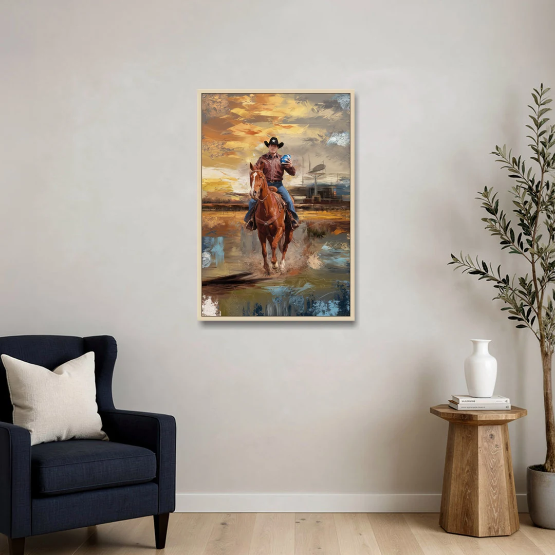 Dallas Cowboy Culture - Oak Framed Canvas Wall Art - Sofa - 24x36