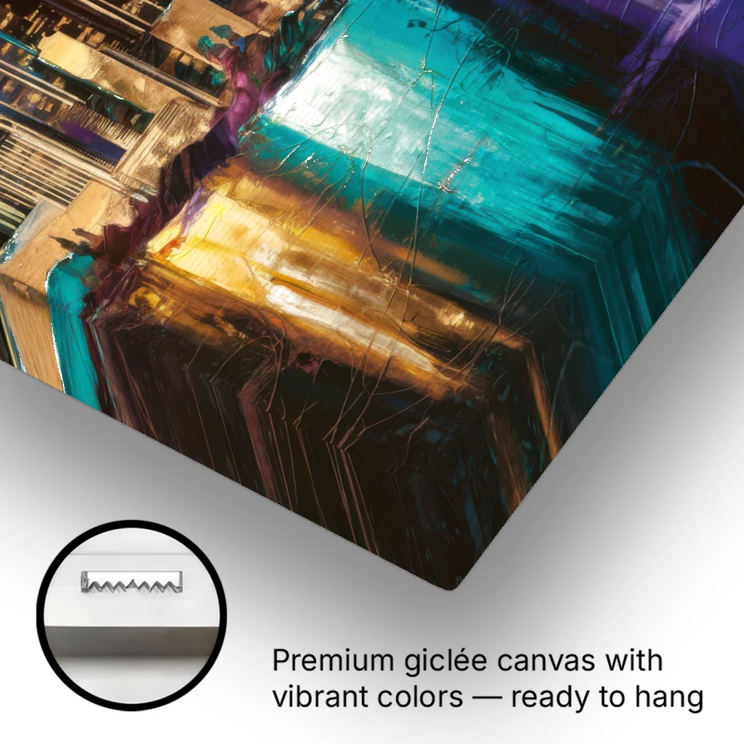 Dallas Iconic Skyline - Canvas Wall Art - Gallery Wrap Corner